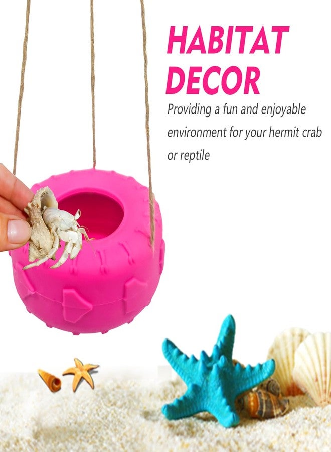 MAGNEECH Colours Hermit Crab Tire Swing,Suction Cup Hook Climbing Toy,Hermit Crab Terrarium Accessories - A Must-Have for Any Reptile Amphibian Small Aquatic Animals Lover（Pink） - Image 2